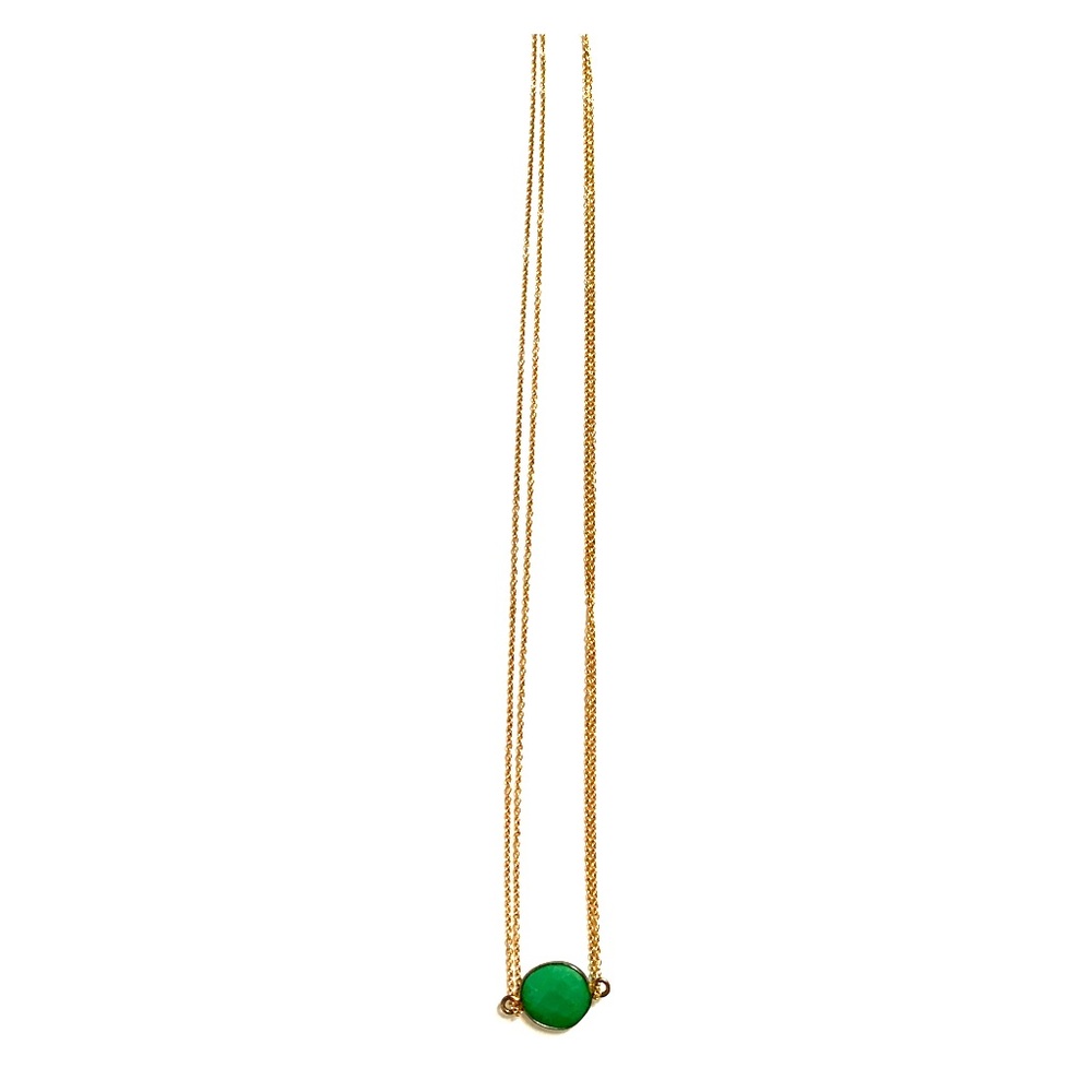 Modern Luxuri necklace with green faceted stone